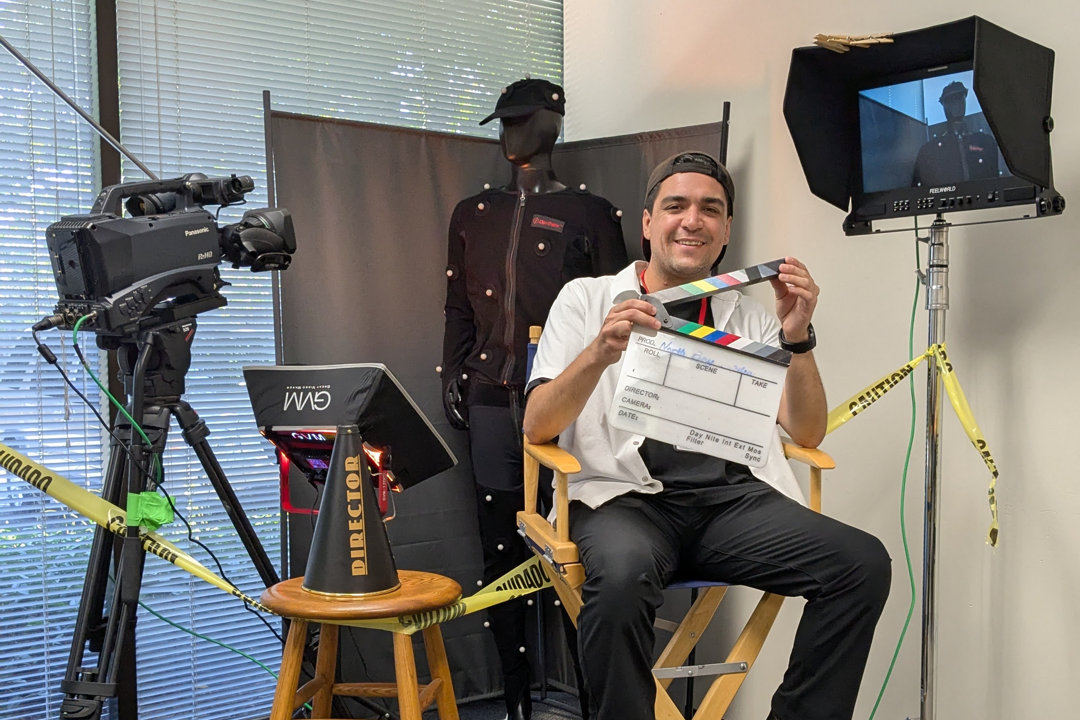 Woman in Directors chair